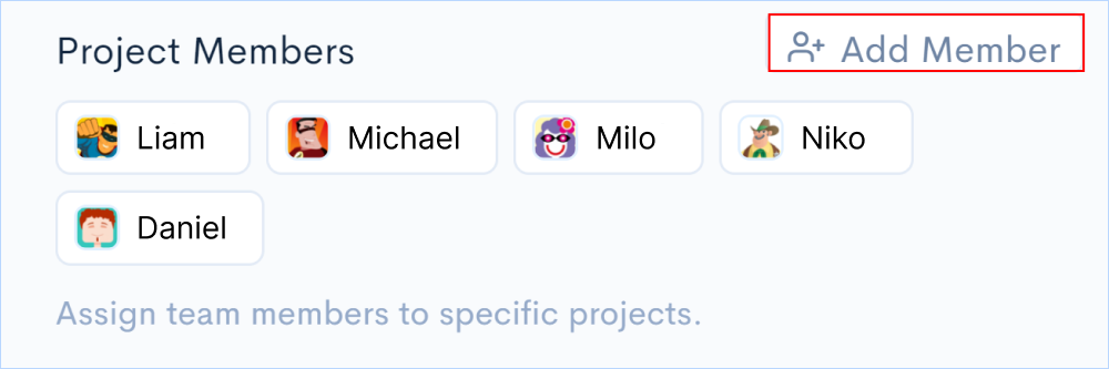 Adding members to project